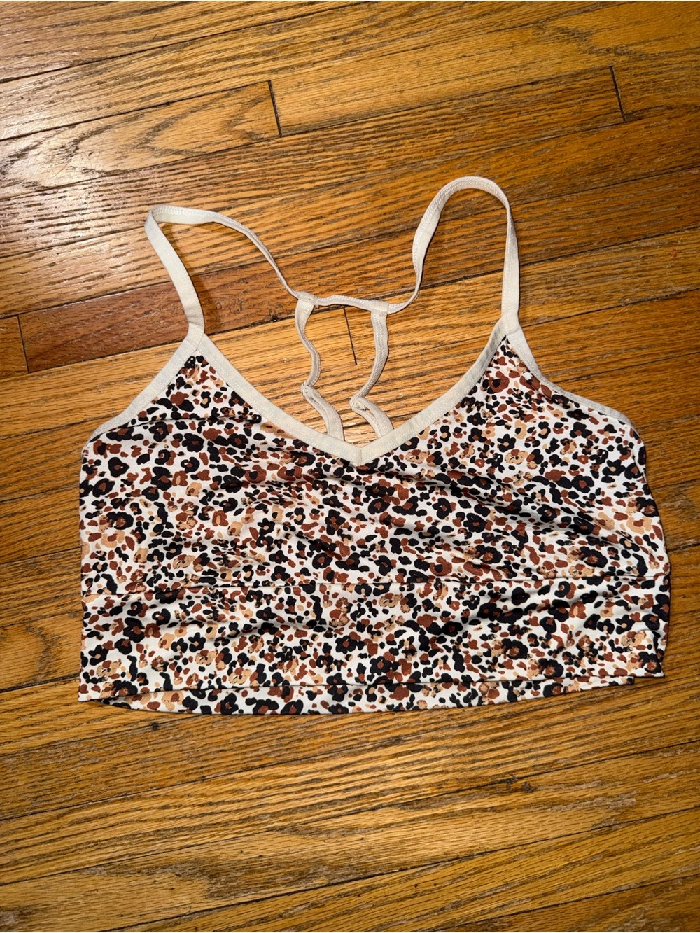 Anthropologie Leopard-Print Strappy Bralette in Cream, Brown, Black